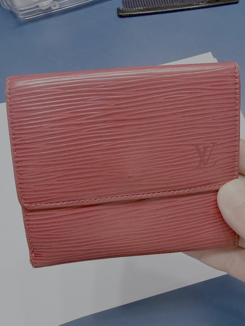 Authentic Louis Vuitton Elise Trifold Wallet – Red Epi Leather (Made in France)